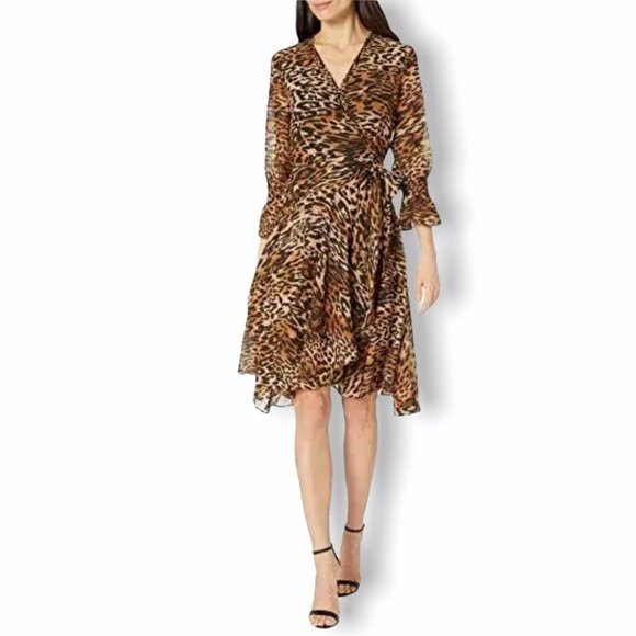 Tahari Dresses & Skirts - Tahari ASL Women's Size 8 Long Sleeve Surplice Leo